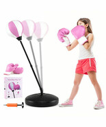 Kids Adjustable Stand Punching Bag Toy Set with Boxing Glove and Base-Pi... - $1,918.15 MXN