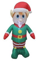 4 Foot Tall Christmas Inflatable Elf LED Lights Blowup Yard Outdoor Deco... - $39.59