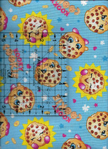 New Moose Shopkins Cookie with the Look on Blue 100% Cotton Fabric By The Yard - $7.50