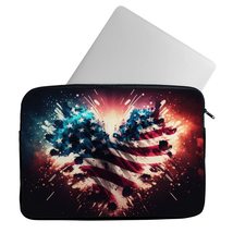 Heart 2-Sided Print Mac Book Pro 14&quot; Sleeve - USA Print Laptop Sleeve - Colorful - £27.66 GBP