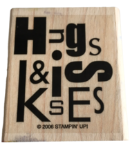 Stampin Up Rubber Stamp Hugs and Kisses Card Making Words Valentines Day Love - £3.18 GBP