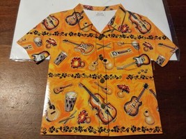 Island Heritage 1999 Hawaiian Shirt T Shirt Card w Envelope Orange Guitars Music - £11.07 GBP
