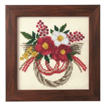 Cosmo New Year's Wreath Camellia Seasonal Flower Arrangement Cross Stitc... - $37.05