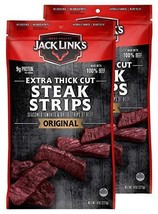 Jack Link’s Steak Strips, Beef Jerky, Extra Thick Cut 9g of Protein (Pack Of 2) - £27.33 GBP
