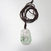 Carved JADE Chinese Horoscope Horse Pendant Vintage Silk Cord Necklace - $23.71