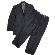 VTG 1940s 50s Black Fleck Wool 3-Button Suit w/ Pleated Cuffed Pants 40S - $3,066.24 MXN