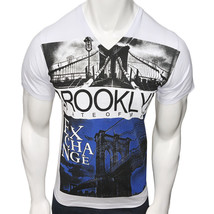 Nwt Brooklyn Bridge New York Ny Exchange Fashion Men&#39;s White V-NECK T-SHIRT S M - £9.32 GBP