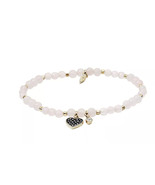 Fossil Bracelet Women Heart Charm Georgia Rose Quartz Fossil Gift Box JA... - $52.83 CAD