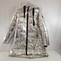 Nuage Metallic Silver Puffer Jacket Winter Coat Womens Size 14 NWT - £38.22 GBP