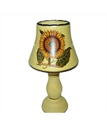 Sunflower Tealight Burner Lamp Shade 11&quot; High Vintage Crackle Look Garde... - £23.35 GBP