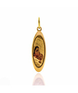 14k Solid Gold Virgin Mary Mother of Jesus Christian Medallion Pendant w... - £140.40 GBP