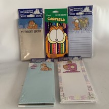 Vintage Garfield Magnetic Notepad Stationery Colored Pencils Lot 5 USA NEW - $50.00