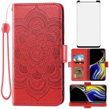 Compatible With Samsung Galaxy Note 9 Wallet Case And Tempered Glass Screen Prot - £21.95 GBP