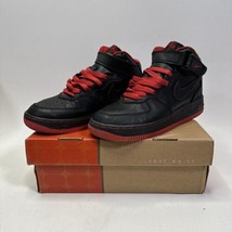 SIZE 7 MEN&#39;S NIKE iD AIR FORCE 1 MID BLACK / RED DN4163 991. - £90.06 GBP