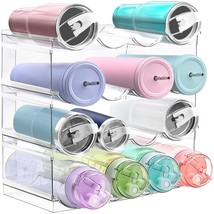 Upgrade 4 Pack Water Bottle Organizer, Stackable Kitchen Home Pantry Organizatio - £41.55 GBP