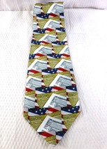 Zazzle Constitution &amp; American Flag Print Polyester Tie - $9.49