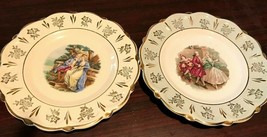 Vintage Made in Portugal 2 Plates Hand-Painted Artist Signed 9&quot;Collectab... - $17.99