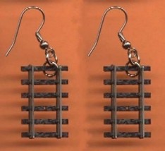 Train Tracks EARRINGS-Toy Model Railroad Collector Funky Costume Jewelry-N Scale - £4.63 GBP