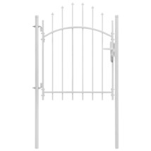 vidaXL Steel Garden Gate, White, Arched Top Security, Large, Durable - $2,719.47 MXN