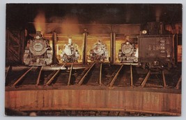 Night View Narrow Gauge Engines Durango Colorado Roundhouse Postcard - £10.80 GBP