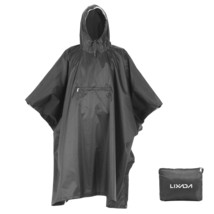 Lixada Hooded Rain Poncho Waterproof Raincoat Jacket Cycling Rain Cover for Outd - £85.46 GBP