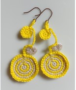 Crochet Swirl Round Shape Earrings / Crochet earrings / Handmade earrings - £9.43 GBP