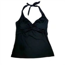 NWOT Womens Size 10 Garnet Hill Black Signature Twist-Front Tankini Top - £19.50 GBP