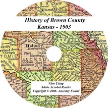 1903 History &amp; Genealogy of BROWN County Kansas KS - £4.61 GBP