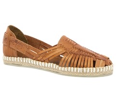 Womens Authentic Mexican Platform Huarache Leather Sandals Braided Light Brown - £27.83 GBP