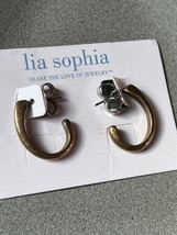 Lia Sophia Antique Goldtone Small Hoop Post Earrings – 0.75 x 1/8th’s inches – - £10.43 GBP