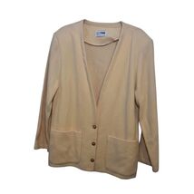 Vintage Russ Pale Butter Yellow Cardigan Sweater Grandpa Grandma Modest XL - $49.99
