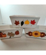 (3) NANTUCKET Ceramic Autumn Leaves Pumpkin Flower Halloween ~5&quot; BREAD L... - $9.90