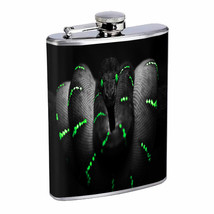 Neon Green Snake Em1 Flask 8oz Stainless Steel Hip Drinking Whiskey - £11.83 GBP