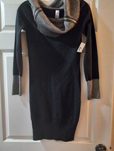 New No Boundaries Ladies Size Small 3 Sweater Dress Metallic Black - £12.57 GBP