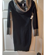 New No Boundaries Ladies Size Small 3 Sweater Dress Metallic Black - £12.76 GBP