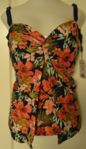 Heat Swimwear Tankini Flyaway Style Floral print Size 22W underwire - £21.07 GBP