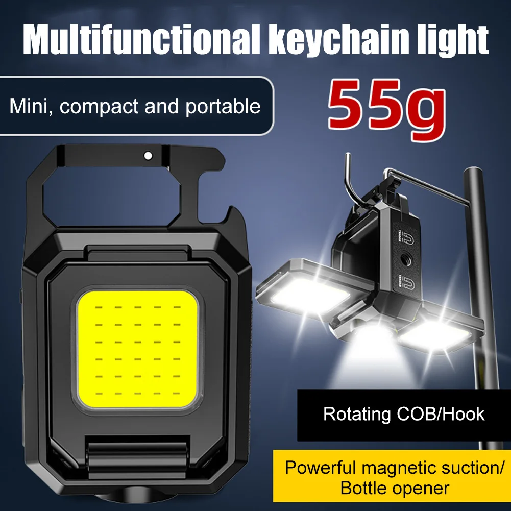 Xpe Keychain Light 1000LM Cob Led Pocket Flashlight 800mAh Type-C Usb - £13.49 GBP+