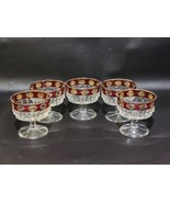Vintage STAMPI FRANCOLINI Ruby &amp; Gold Rim Low Sherbet Dessert Cup - Set ... - $495.17 MXN