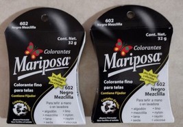 2X MARIPOSA  COLORANTE PARA ROPA COLOR  NEGRO MEZCLILLA - 2 DE 32g c/u F... - $12.59