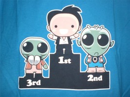 TeeFury Star Wars LARGE &quot;First!&quot; Star Wars Han Solo Tribute Shirt TURQUOISE - £10.98 GBP