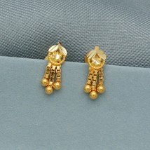 Dainty Small 20k Yellow Gold Stud Earrings, Handmade gold earrings for women, in - £84.73 GBP