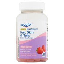 Equate Hair, Skin &amp; Nails Adult Gummies, 90 count - Beauty Support+ - £11.86 GBP