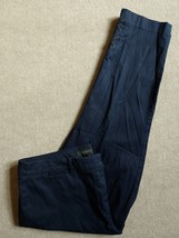 Talbots Cropped Capri Chino Pants Womens Size 12 Navy Blue Laced Ankle Stretch - £18.60 GBP