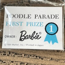 Vintage Barbie Poodle Parade Original First Place Certificate Printed Ja... - £77.84 GBP