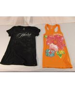 Youth Teen Aeropostale Orange Tank Top &amp; Hurley Black White Graphic Shir... - €8,35 EUR