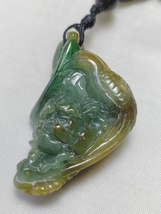 Icy Yellow &amp; Green Burma Jadeite Jade Bird &amp; Flower Pendant # 75.00 carat # - £902.72 GBP