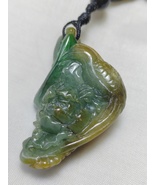Icy Yellow &amp; Green Burma Jadeite Jade Bird &amp; Flower Pendant # 75.00 carat # - $1,200.00