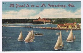 Postcard It&#39;s Great To Be In St Petersburg Florida Sailboats - £3.10 GBP