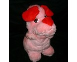10&quot; VINTAGE ACME PINK &amp; RED PUPPY DOG HOUND PUP DOGGY STUFFED ANIMAL PLU... - £18.59 GBP