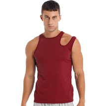 Man Mens Solid Color Running Vest T-shirt  Top  Slim Fit Bodybuilding Fitness To - £90.66 GBP